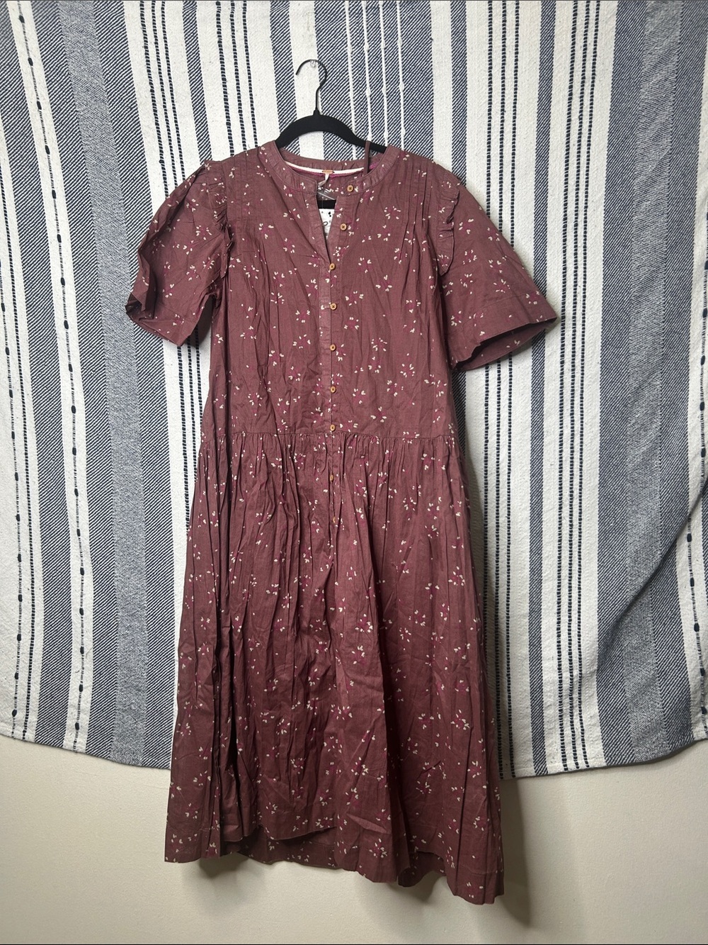 NWT Free People Bella Mae Midi Dress Boho Floral Prairie Cottagecore DusterFlowy - Picture 5 of 8